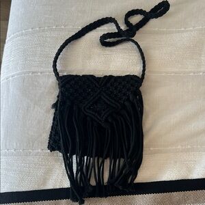 Black Fringe Crossbody Bag